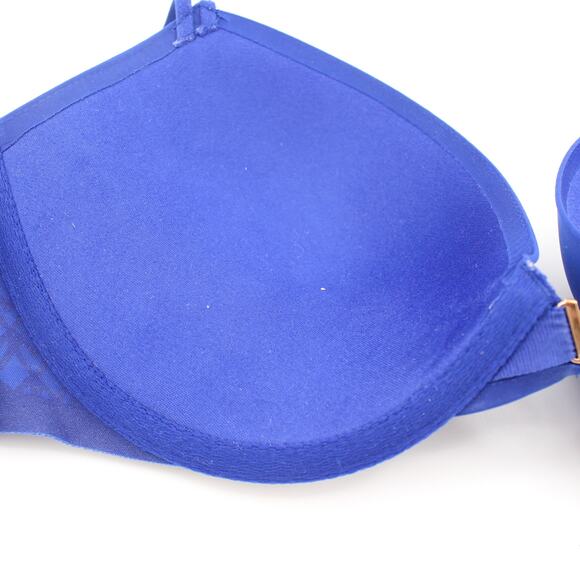 Victoria’s Secret Bra Womens 32D Blue Very Sexy Push-Up V Charm - Picture 7 of 11